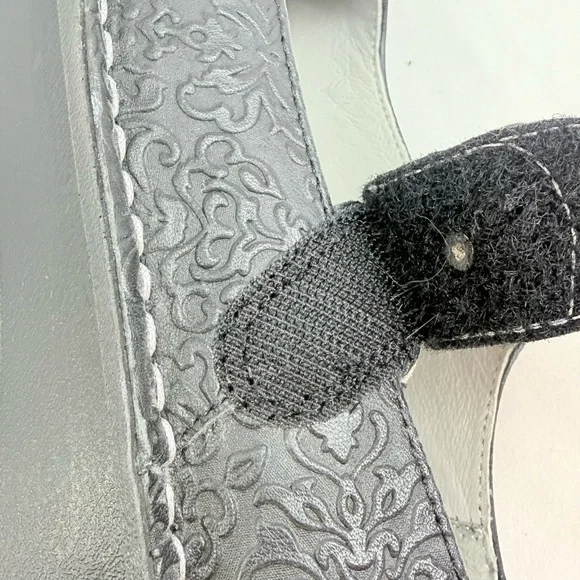 Alegria PALOMA 7507 Black Tooled Leather Mary Jane Support Comfort Orthotic Shoe - Picture 12 of 16